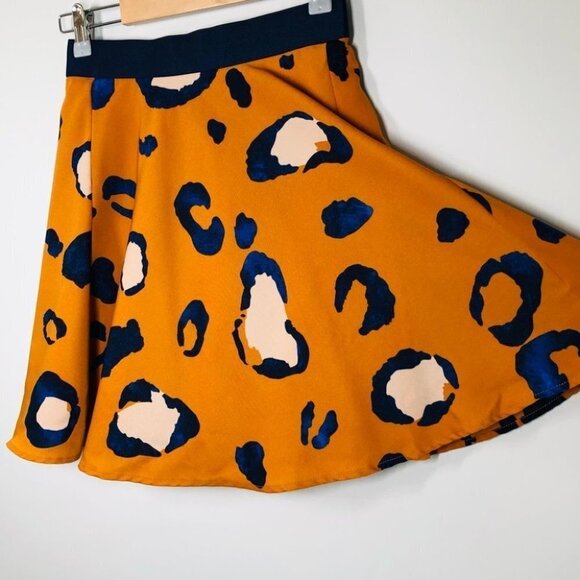 PHILIP Lim for‎ Target Orange & Blue  Leopard Print Skirt Size 2 - Picture 4 of 8